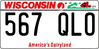 WI license plate 567QLO