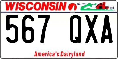 WI license plate 567QXA