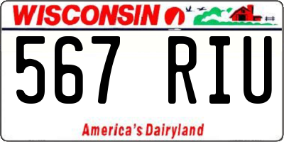 WI license plate 567RIU