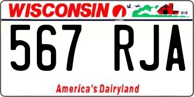 WI license plate 567RJA