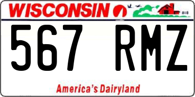 WI license plate 567RMZ