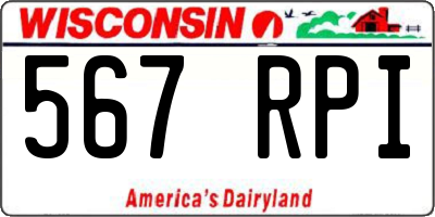 WI license plate 567RPI
