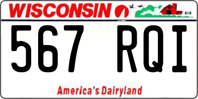 WI license plate 567RQI
