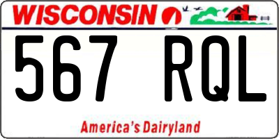WI license plate 567RQL