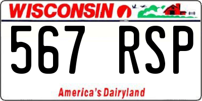 WI license plate 567RSP