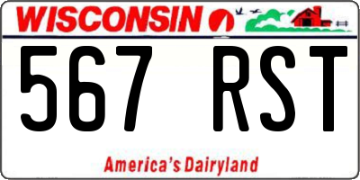 WI license plate 567RST