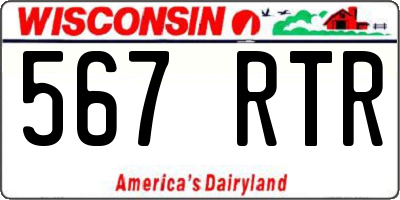 WI license plate 567RTR