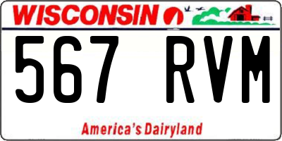 WI license plate 567RVM
