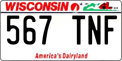 WI license plate 567TNF