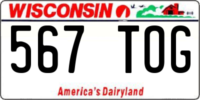 WI license plate 567TOG