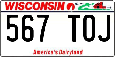 WI license plate 567TOJ