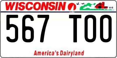 WI license plate 567TOO