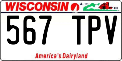 WI license plate 567TPV