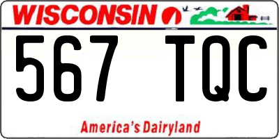 WI license plate 567TQC