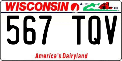 WI license plate 567TQV