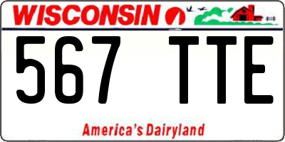 WI license plate 567TTE