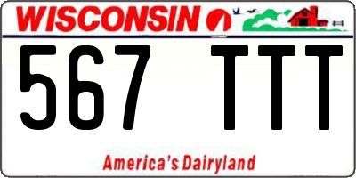 WI license plate 567TTT