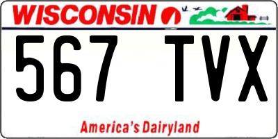 WI license plate 567TVX