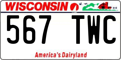 WI license plate 567TWC