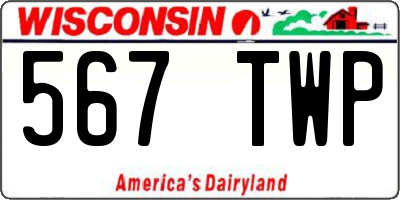 WI license plate 567TWP