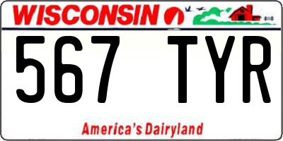 WI license plate 567TYR