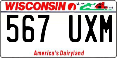 WI license plate 567UXM