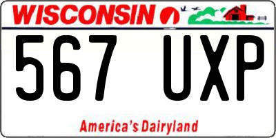 WI license plate 567UXP
