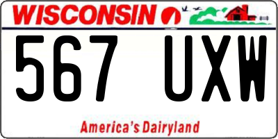 WI license plate 567UXW
