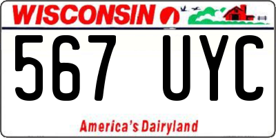 WI license plate 567UYC