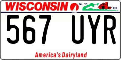 WI license plate 567UYR