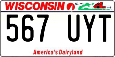 WI license plate 567UYT