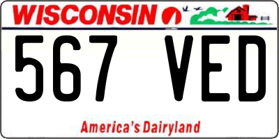 WI license plate 567VED
