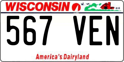 WI license plate 567VEN