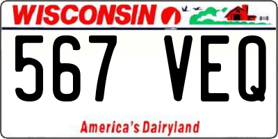 WI license plate 567VEQ