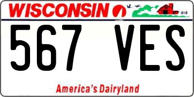 WI license plate 567VES