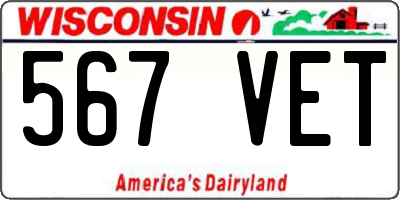 WI license plate 567VET