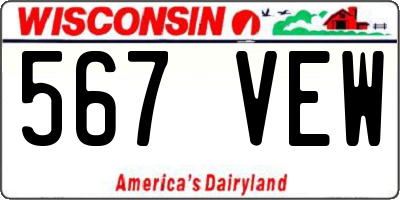 WI license plate 567VEW