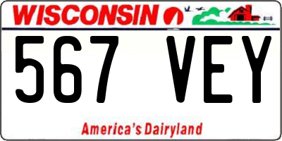WI license plate 567VEY