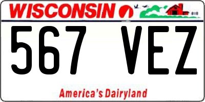 WI license plate 567VEZ