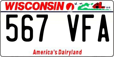 WI license plate 567VFA