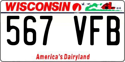 WI license plate 567VFB
