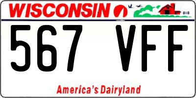 WI license plate 567VFF