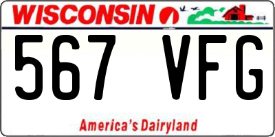WI license plate 567VFG