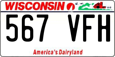 WI license plate 567VFH