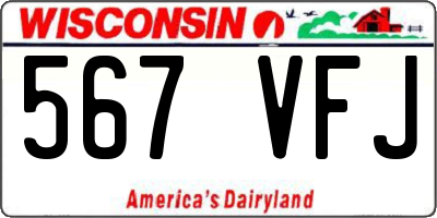 WI license plate 567VFJ