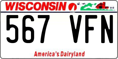 WI license plate 567VFN
