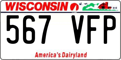 WI license plate 567VFP