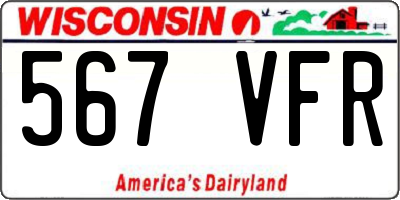 WI license plate 567VFR