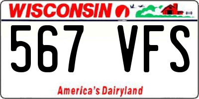 WI license plate 567VFS