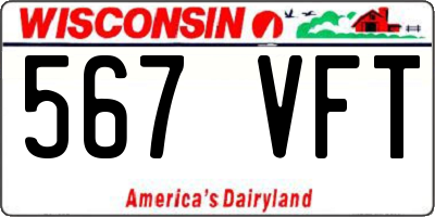 WI license plate 567VFT